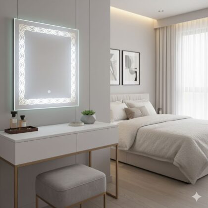 LM1023 vanity mirror with lights in dressing unit