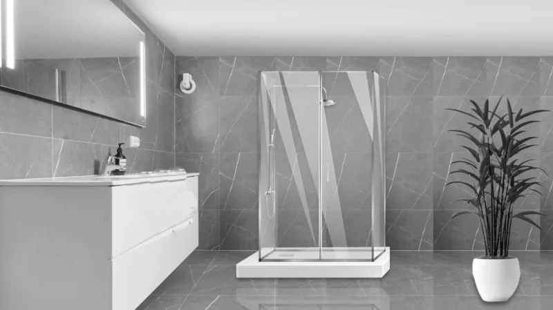 bathroom glass partition