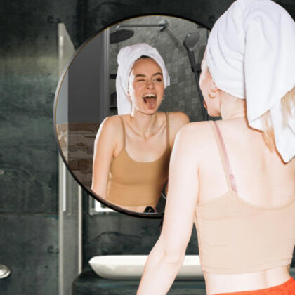 black frame mirror
