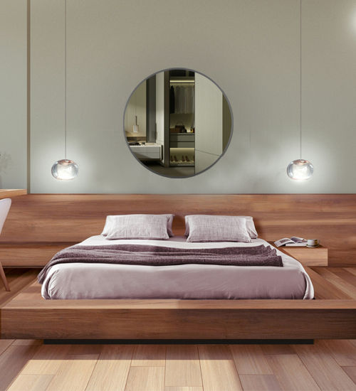 Elevate Your Home with the Modern Silver Metal Round Mirror - Image 2