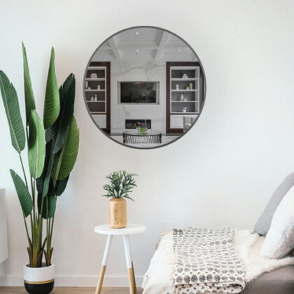 Elevate Your Home with the Modern Silver Metal Round Mirror