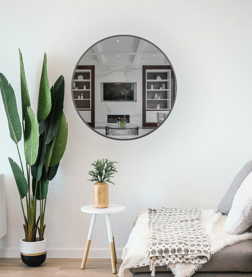 Elevate Your Home with the Modern Silver Metal Round Mirror
