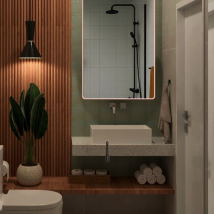 Sophisticated Wall Decor: Rectangular Mirror with Rose Gold Finish