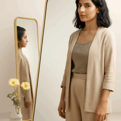 Standing mirror Front Image with a model